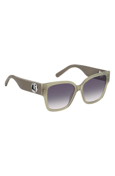 Shop Marc Jacobs 54mm Square Sunglasses In Sage/ Grey Shaded