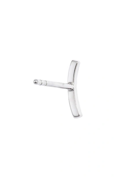 Meira T Curved Diamond Bar Earrings In White