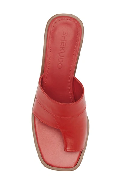 Shop Shekudo The Alesandra Patch Slide Sandal In Red