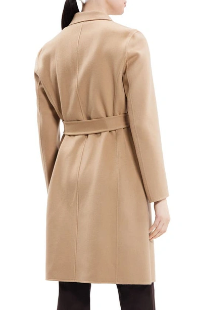 Shop Theory Wool & Cashmere Wrap Coat In Palomino