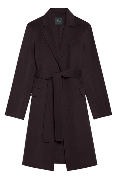 Shop Theory Wool & Cashmere Wrap Coat In Mink