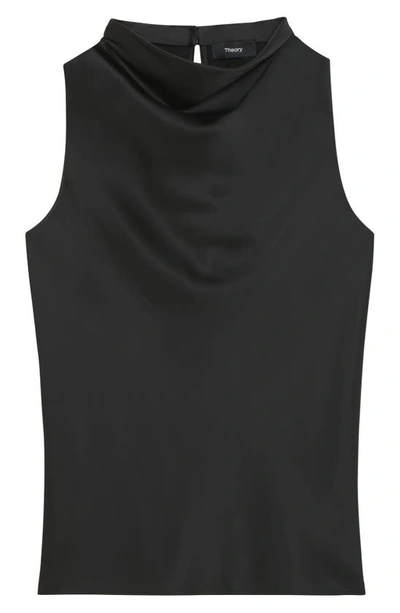 Shop Theory Cowl Neck Sleeveless Top In Black -