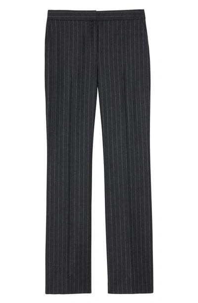 Shop Theory Pinstripe Virgin Wool Pants In Charcoal Multi - Qdy