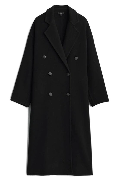 Shop Rag & Bone Thea Double Breasted Wool Coat In Black