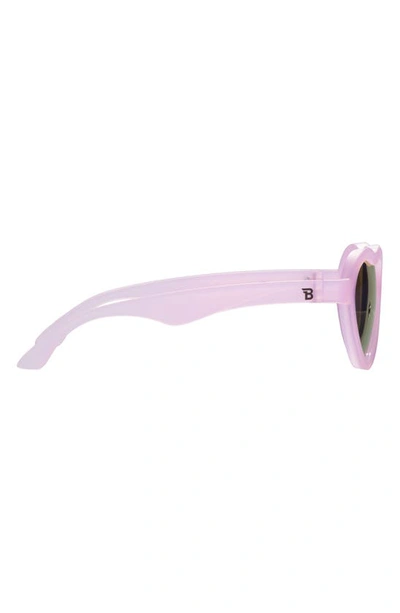 Babiators Kids' Polarized Heart Shaped Sunglasses In Frosted Pink