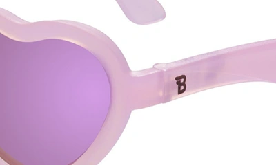 Babiators Kids' Polarized Heart Shaped Sunglasses In Frosted Pink