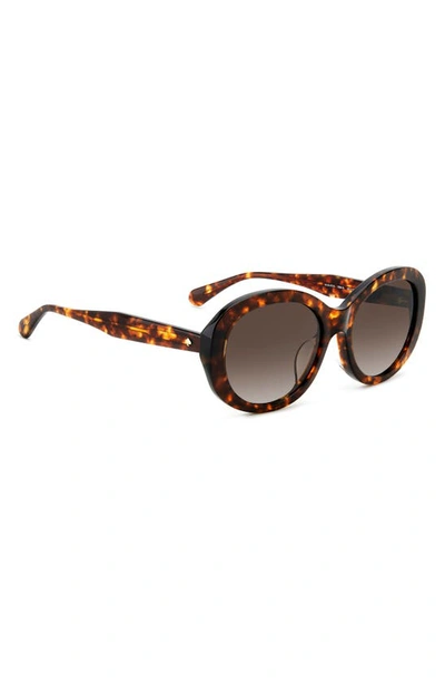 Shop Kate Spade Avah 56mm Gradient Round Sunglasses In Havana/ Brown Gradient