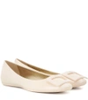 Roger Vivier 10mm Gommette Patent Leather Ballerinas In Off White