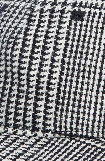 Shop Tom Ford Virgin Wool Tweed Baseball Cap In 3nw04 Black/chalk/ Black