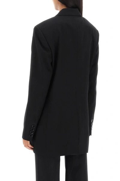Shop Acne Studios Double-breasted Jacket In Herringbone Fabric In Black