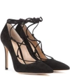 Gianvito Rossi Femì Lace-up Suede Pumps In Black
