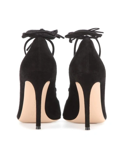 Gianvito Rossi Femì Lace-up Suede Pumps In Black