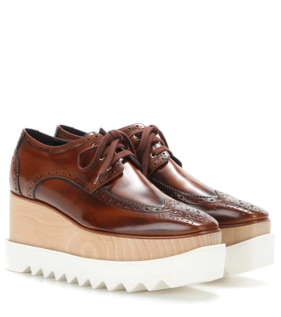 Shop Stella Mccartney Elyse Platform Derby Shoes In Mahogaey