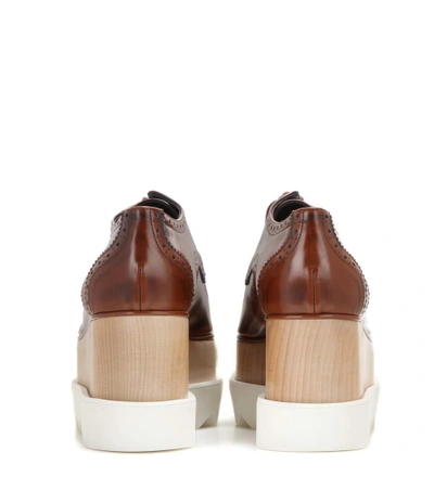 Shop Stella Mccartney Elyse Platform Derby Shoes In Mahogaey