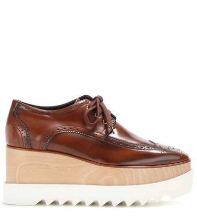 Shop Stella Mccartney Elyse Platform Derby Shoes In Mahogaey