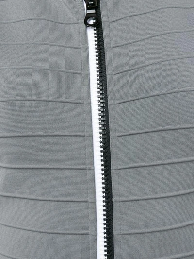 Shop Christopher Kane Zip-through Bandage Dress In Grey