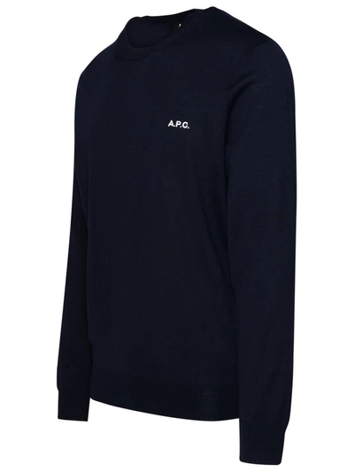 Shop Apc A.p.c. Blue Wool Blend Axel Sweater In Navy