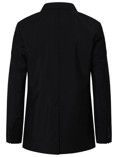 Shop Ami Alexandre Mattiussi Ami Paris Black Mohair Wool Blend Blazer