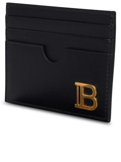 Shop Balmain Black Leather 'bbuzz' Cardholder