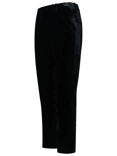 Balmain Velvet Trousers In Black