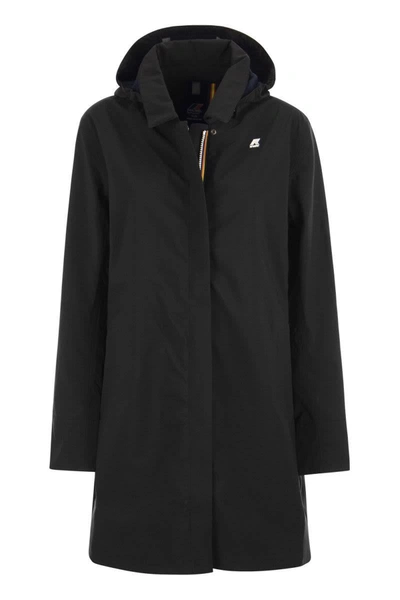 Shop K-way Mathy Bonded - Hooded Jacket In Black