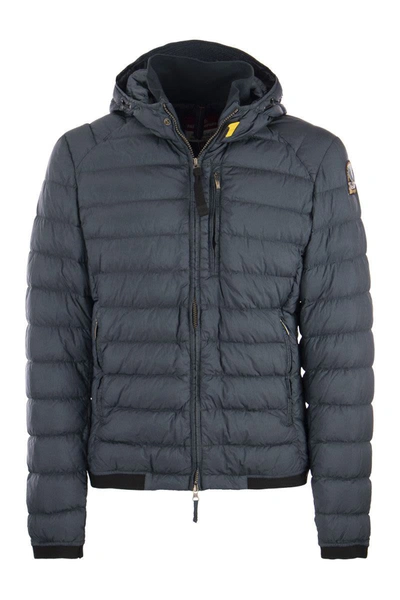 Shop Parajumpers Coleman - Short Down Jacket With Hood In Avio