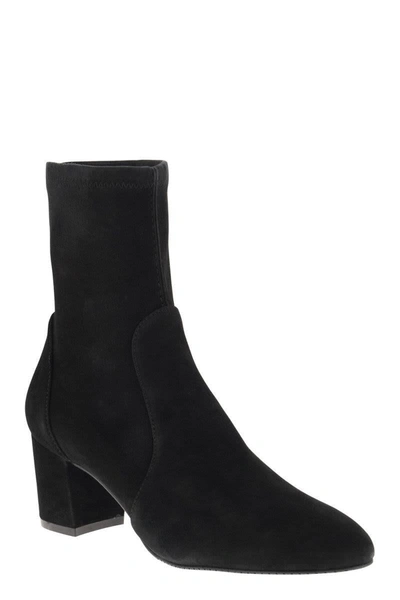 Shop Stuart Weitzman Yuliana 60 - Suede Leather Ankle Boot In Black