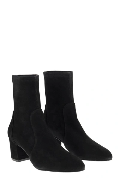 Shop Stuart Weitzman Yuliana 60 - Suede Leather Ankle Boot In Black