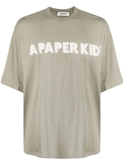 Shop A Paper Kid Cotton T-shirt With Logo In Green