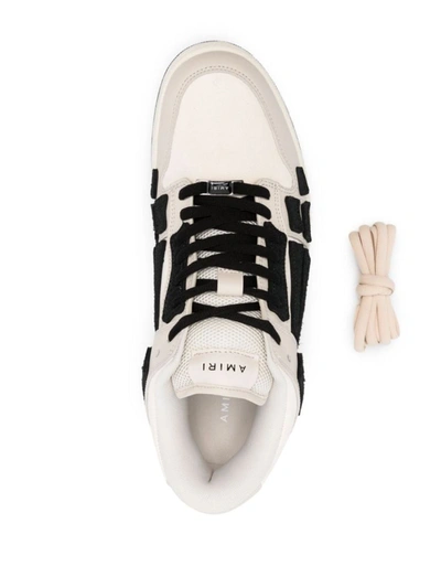 Shop Amiri Leather Sneakers In Beige