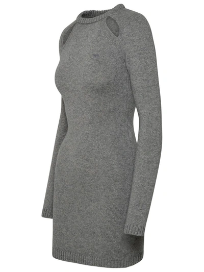 Shop Chiara Ferragni Gray Cashmere Blend Dress In Grey