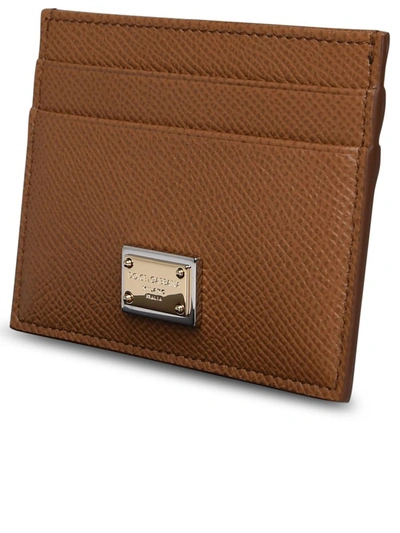 Shop Dolce & Gabbana Brown Calf Leather Card Holder