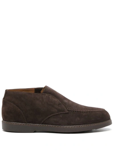 Shop Doucal's Chukka Moccasin In Brown