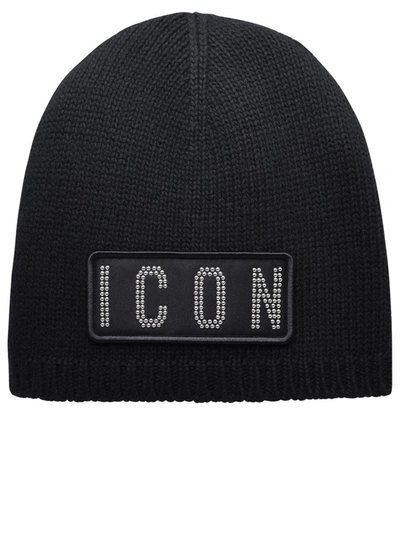 Dsquared2 Icon Beanie In Black
