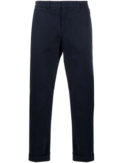 Shop Fay Pants With Logo In Blue