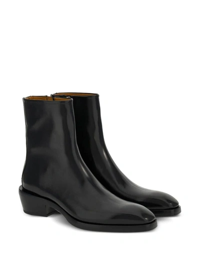 Shop Ferragamo Leather Boot In Black
