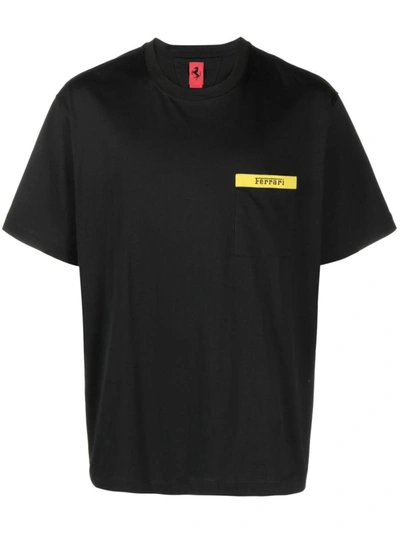 Shop Ferrari Logo T-shirt In Black