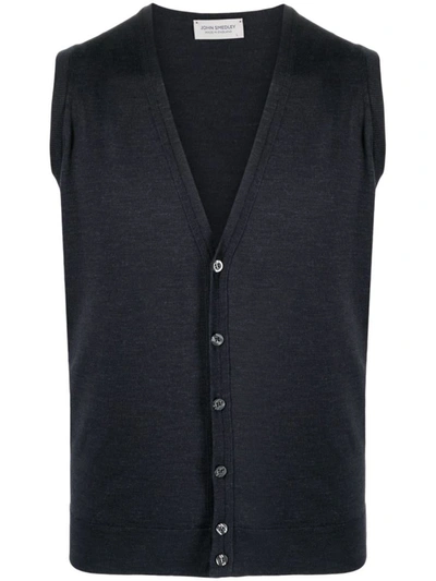 Shop John Smedley Wool Vest In Black