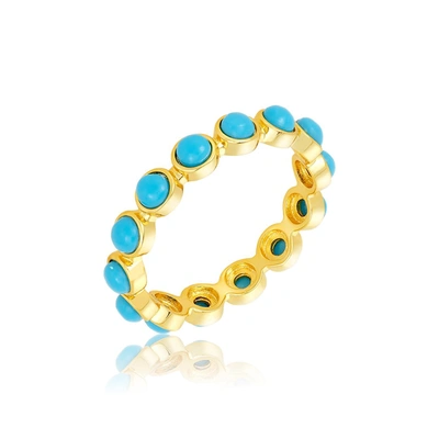 Shop Adornia 4mm Bezeled Turquoisette Eternity Band Ring In Blue