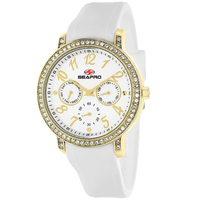 Shop Seapro Women's Silver Dial Watch In White