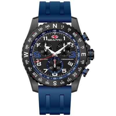Shop Seapro Men's Gallantry Black Dial Watch In Blue