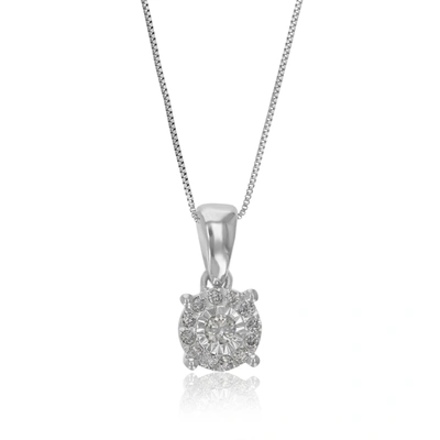 Vir Jewels 1/10 Cttw Lab Grown Diamond Circle .925 Sterling Silver Pendant Necklace For Women 1/4 Inch With 18 In Silver