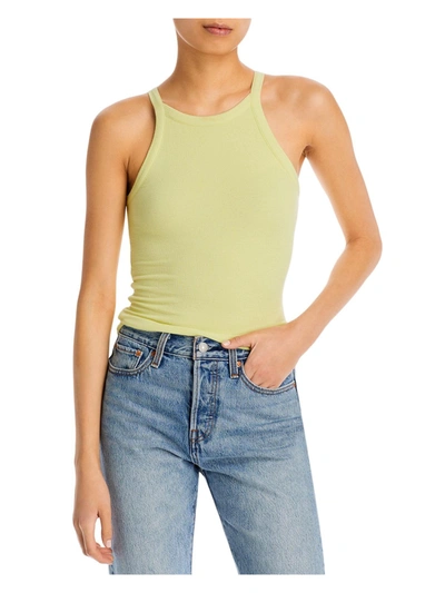 Shop Atm Anthony Thomas Melillo Womens Ribbed High Neck Tank Top In Yellow