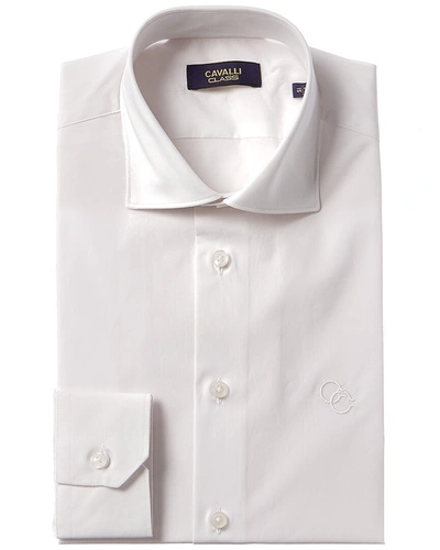 Shop Cavalli Class Slim Fit Dress Shirt In White
