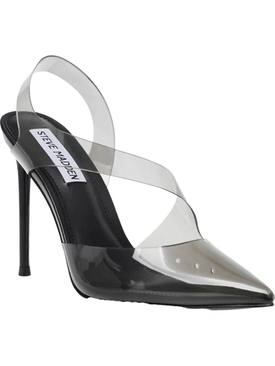 Shop Steve Madden Vienne Womens Clear Slip On Slingback Heels In Black