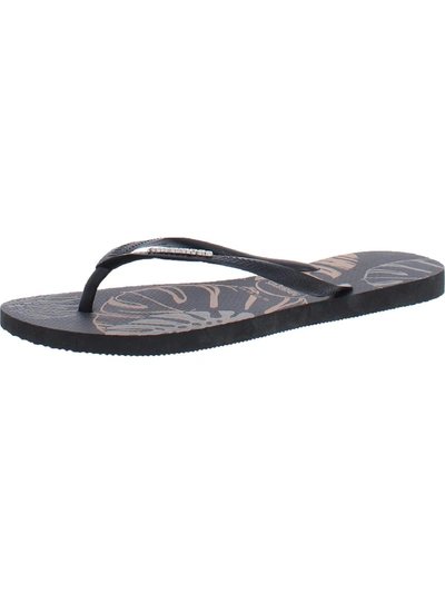 Havaianas Alpargatas Womens Flat Slip On Flip-flops In Multi