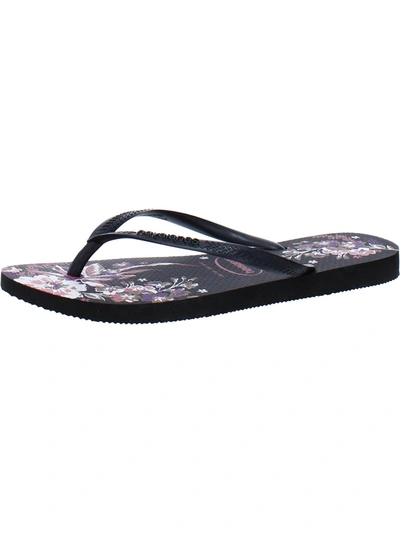 Havaianas Alpargatas Womens Flat Slip On Flip-flops In Multi