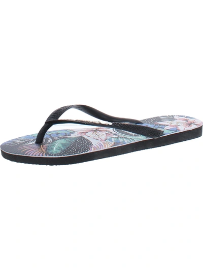Havaianas Alpargatas Womens Flat Slip On Flip-flops In Multi