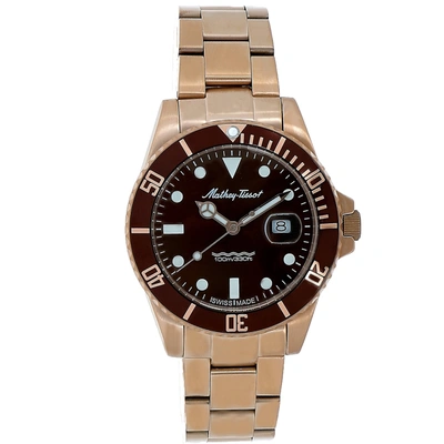 Shop Mathey-tissot Men's Classic Brown Dial Watch In Gold
