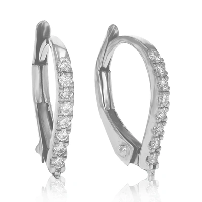 Vir Jewels 1/8 Cttw Round Lab Grown Diamond Hoop Earrings .925 Sterling Silver Prong Set 1/2 Inch In Silver
